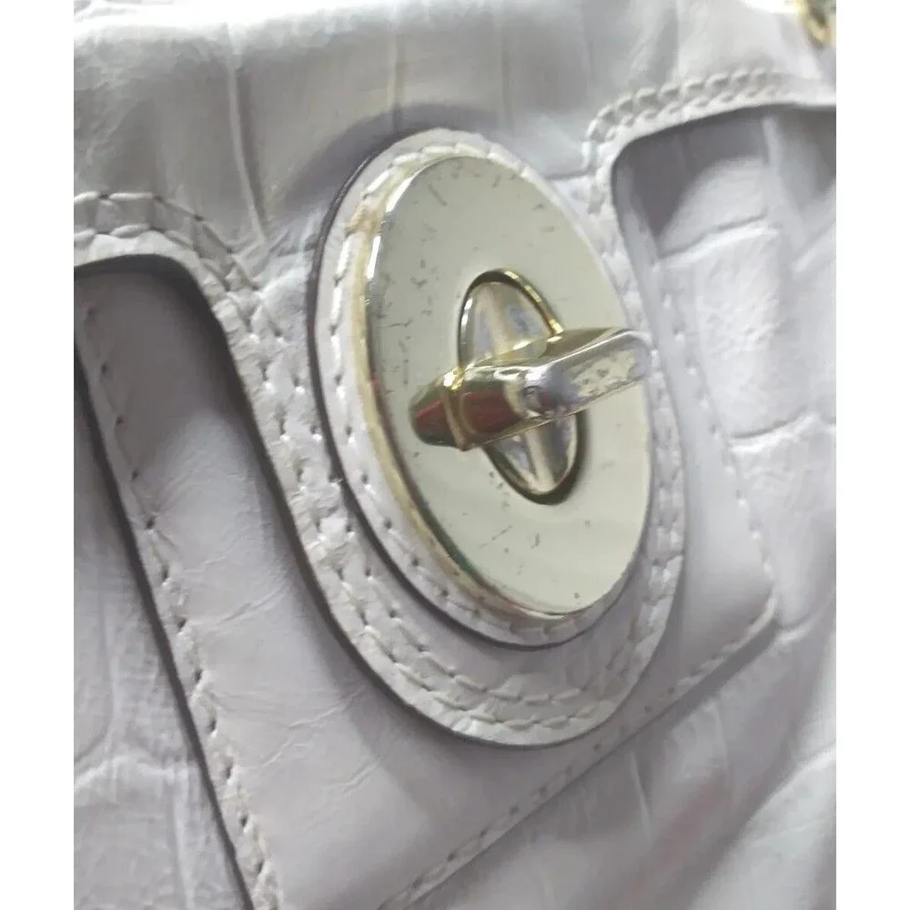 Coach Peyton Leather Handbag #14514 Satchel Ivory Cream Patent Shoulder Bag